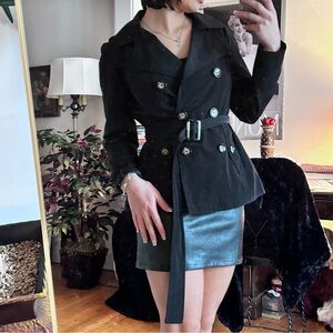 Black Double-Breasted Women's Jacket